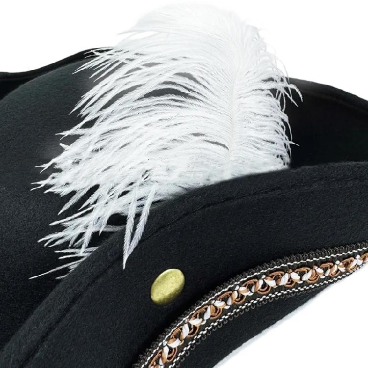 Stickerei Cosplay Piratenmützen für Kinderparty-Requisiten Kinder Piraten-Rollenspiel Federbesetzte Filzhüte