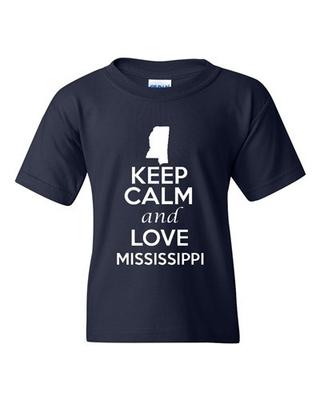 Blijf Kalm En Houd Van Mississippi State Nieuwigheid Statement Jeugd Kinderen T-shirt Tee Unisex T-shirt