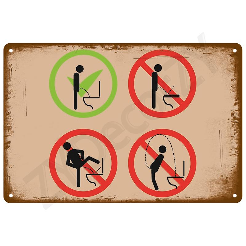 Vintage Metal Signs Plates Tin Sign Posters Man Cave Bar Retro Wall Art Mural Outdoor House Bathroom Home Room Decorations Decor