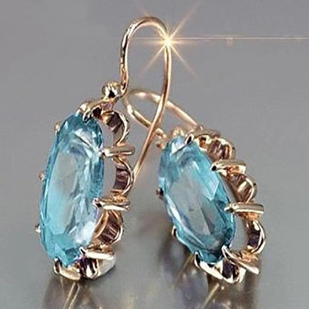 New European and American Luxury Fashion Gem-studded Large Gold Eight-claw Buckle Earrings Ear Hooks for Girlfriend As A Gift
