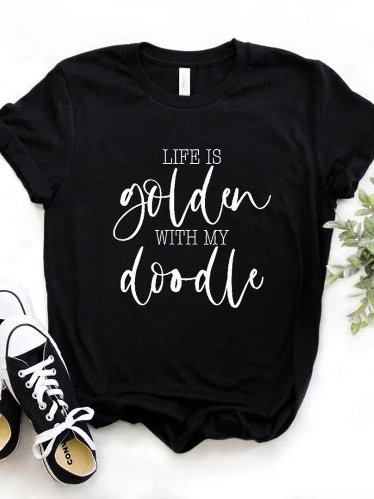 Life Is Golden Letter Print Women T Shirt Short Sleeve O Neck Loose Women Tshirt Ladies Fashion Tee Shirt Tops Camisetas Mujer