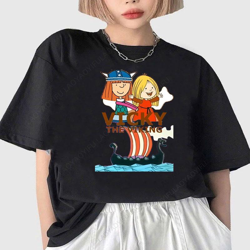Wickie Und Die Starken Mnner Shirt Vicky The Viking Y2k Unisex Clothing Cheap Material Polyester Short Sleeve Printed Tee