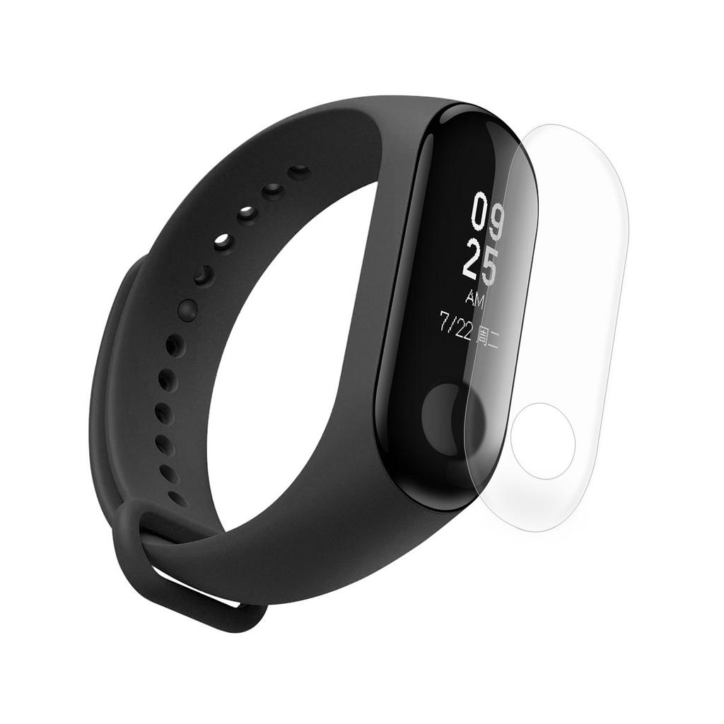 For Xiaomi Mi Smart Band 4/Mi Band 3 Adjustable Soft Silicone Wrist Watch Strap+Full Covering TPU Screen Protector