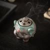 Creative Ceramics Mini Aromatherapy Furnace, Home Indoor Zen Tea Ceremony Decorations, Elephant Shape, Small Incense Burner, 1Pc