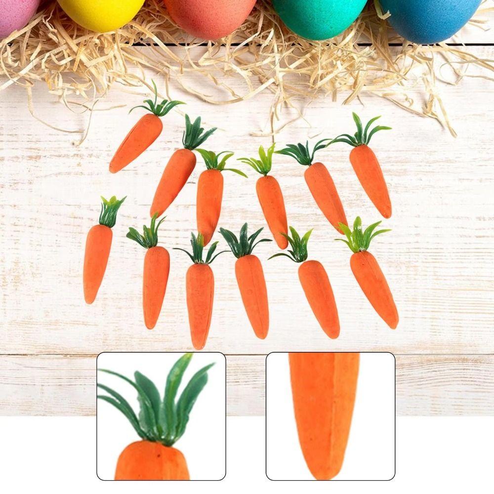12Pcs Realistic Mini Easter Carrots Handmade Mini Carrot Hanging Pendant  Party Supplies