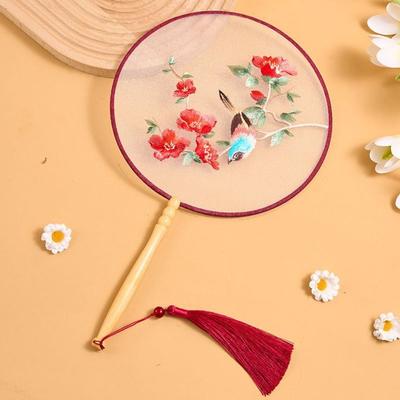 With Tassels Chinese Embroidery Fan Chinese Style Silk Fan Bridal Group Fan  Chinese Wedding