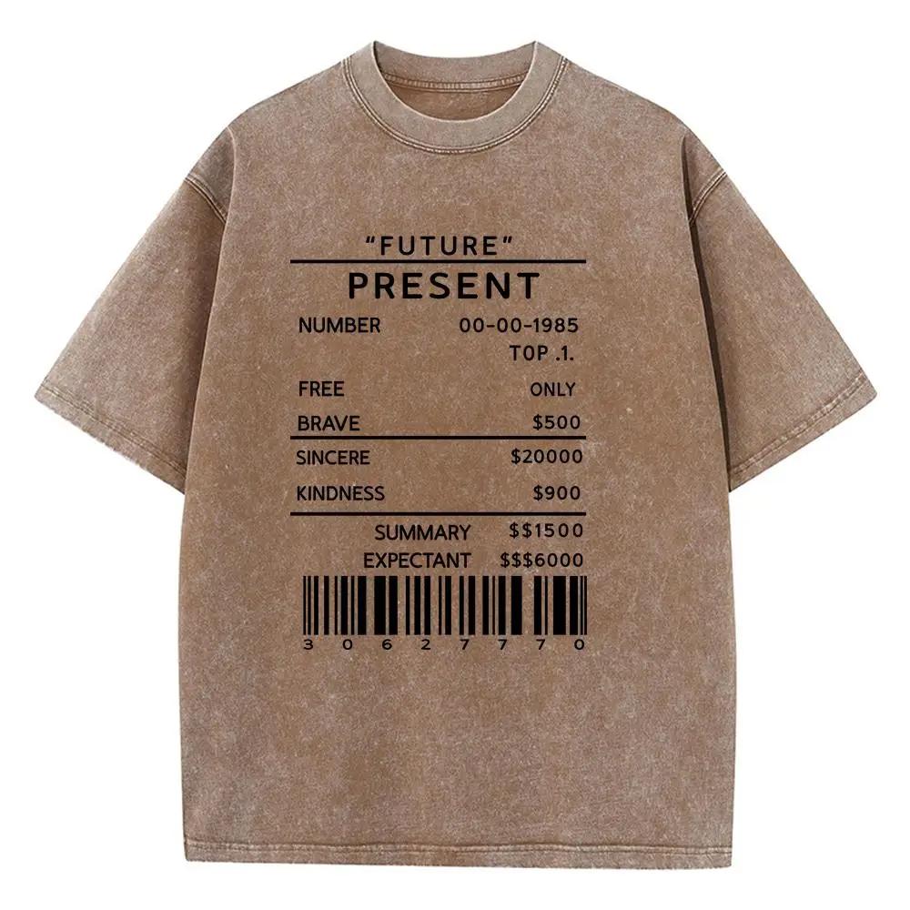 Future Present Black Number Barcode Man Tee Shirt Graphic Sports Tee Clothing High-Quality T Shirt Cute Fashion Clothing