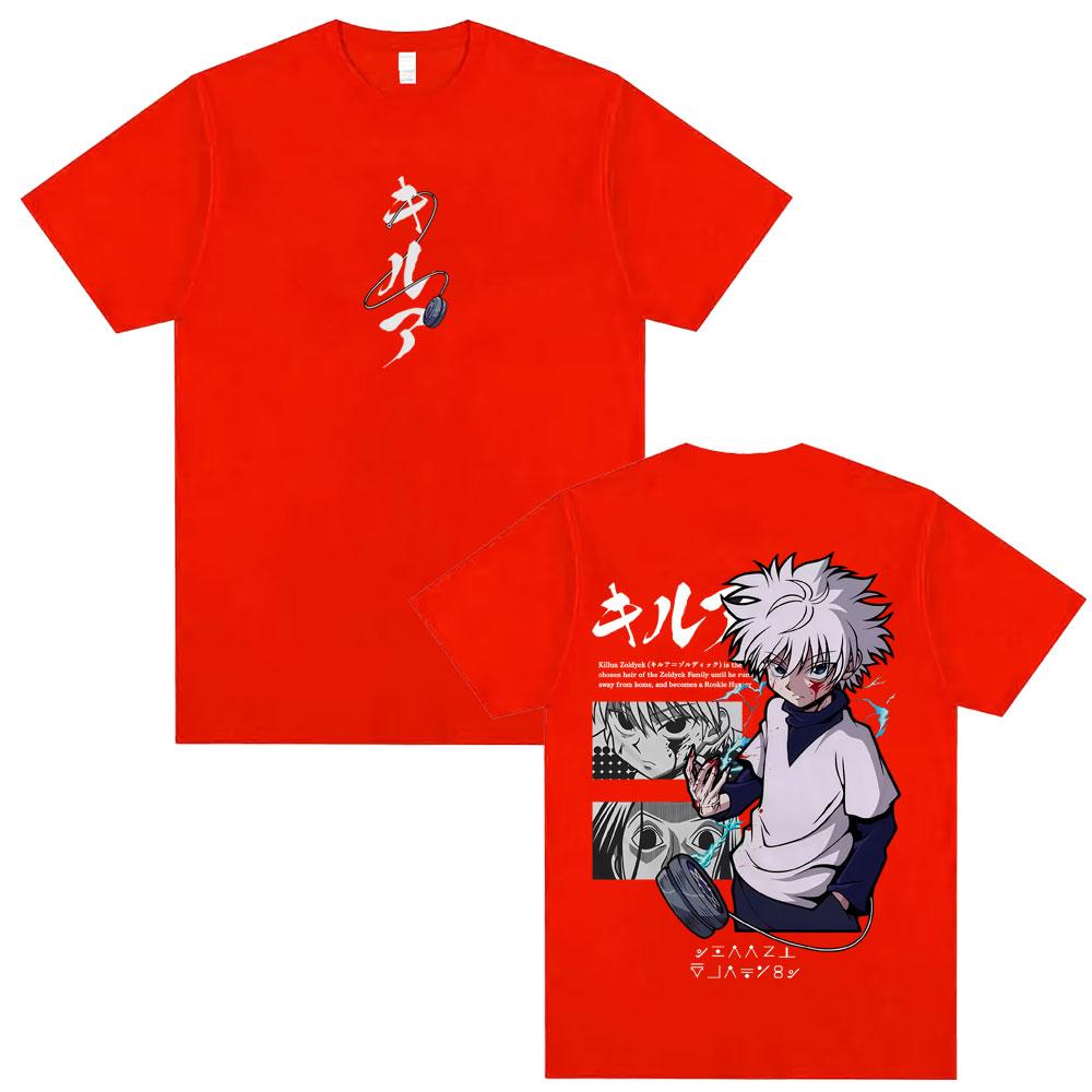 Anime Hunter X Hunter Tshirt Killua Zoldyck Graphic Tshirts Men Women Casual Vintage Cotton Tee Shirt Mens Oversized T Shirts
