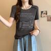 Summer pure cotton Short Sleeve T-Shirts for Women harajuku letter print Simple Casual slim Soft All-Match y2k Tops Tees Fashion