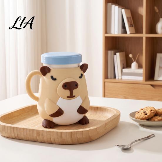 Animal Shaped Cup Holder Ice Cream Pint Holder, 3D Printed Standard with Handle, Keeps Hands Warm, Leak-Proof Container Decorative