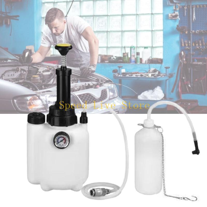 547C Car Brake Fluid 4 Interchangeable Nozzles 3L Container Manual Evacuation Fluid Changer System for repair man