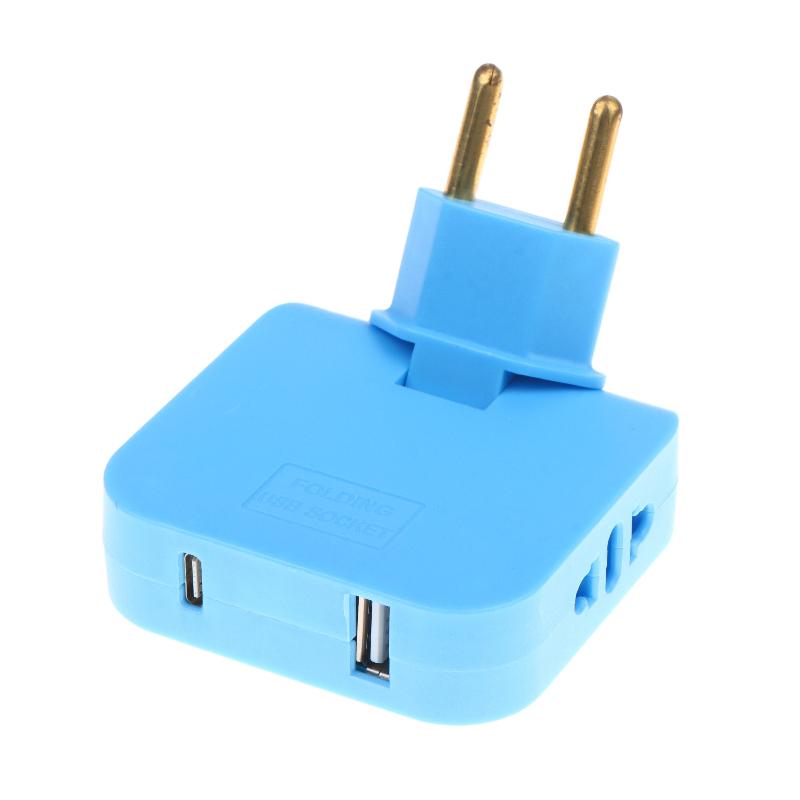 EU-Stecker 180 Grad drehbarer Steckdosenadapter Reise-Netzteilstecker Universeller Mehrfachsteckdosenadapter mit USB-Typ-C-Anschluss