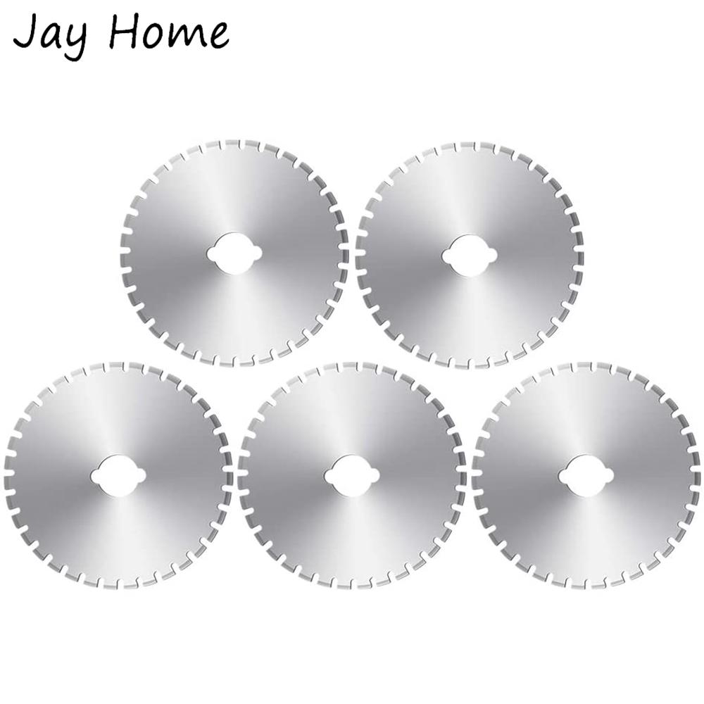 

5Pcs 45mm Crochet Edge Skip Blade Rotary Cutter Blades for Paper Cutting Fabric Leather Scrapbooking Sewing Dotted Line Blades