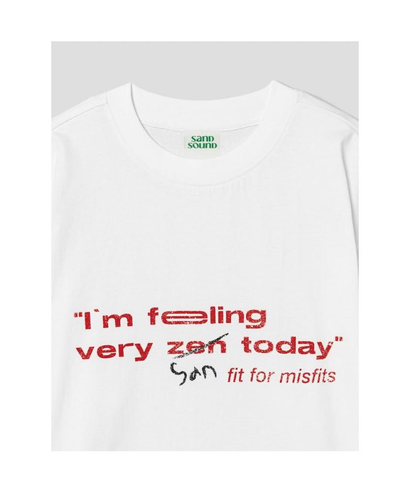 Saendeusaundeu (Unisex) Zen Slogan Short Sleeve T-Shirt White