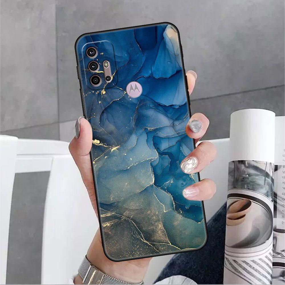 

Мягкий чехол с мраморным узором для Motorola G60 G30 Edge 20 30 G22 G9 Play G52 G8 G9 Power G50 One Fusion, черный чехол для телефона Moto E6s