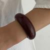 European and American Style Jewelry Versatile Ins Metal Square Wide Bracelet Vintage Red Glossy Open Bangle for Women