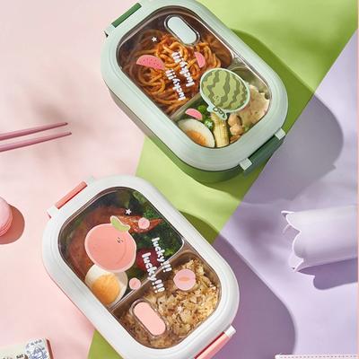 Insulated Stainless Steel Lunch Box for Kids Student Office Worker Divided Portable Bento Boxes Food Storage Containers Lunchbox