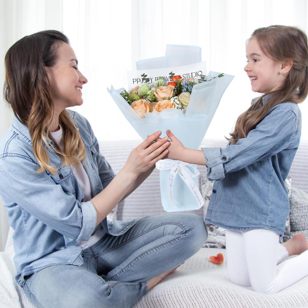 20 Blatt Blumeneinwickelpapier - Wasserdichtes Florales Bouquet Einwickelpapier, DIY Bastelverpackung, Floristenbedarf Verpackungspapier für Geschenkverpackung