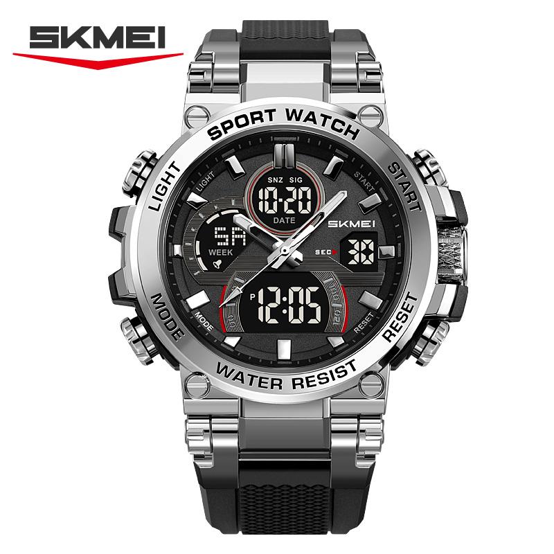SKMEI 2500 Trendy Sporty Men s Dual Display Watch Multifunction Waterproof TPU Strap Analog Digital Outdoor Male Wristwatch Gift