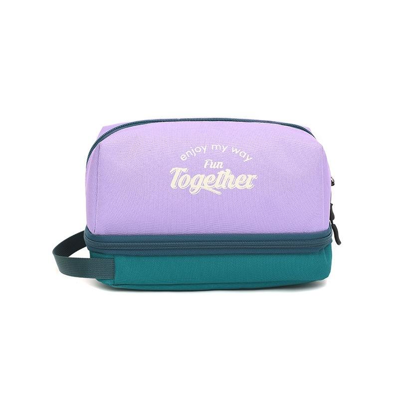 Cosmetic Toiletry Bag Waterproof Dry Wet Separation Double Layer Large Capacity Storage Pouch For Travel Spa Bathhouse