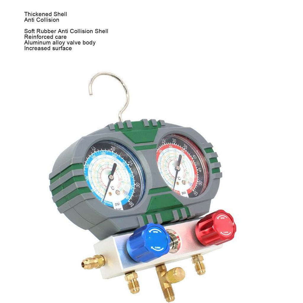 AC Manifold Gauge Set 500PSI 800PSI Dual Gauges 5ft Hose AC Charging Gauge Kit for R600 R290 R410A R32 System