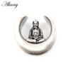 Alisouy 1st 8-25 mm Koppar Buddha Halvcirkel Sadel Öron Tunnel Pluggar Expander Bår Mätare Örhängen Piercing Body Smycken