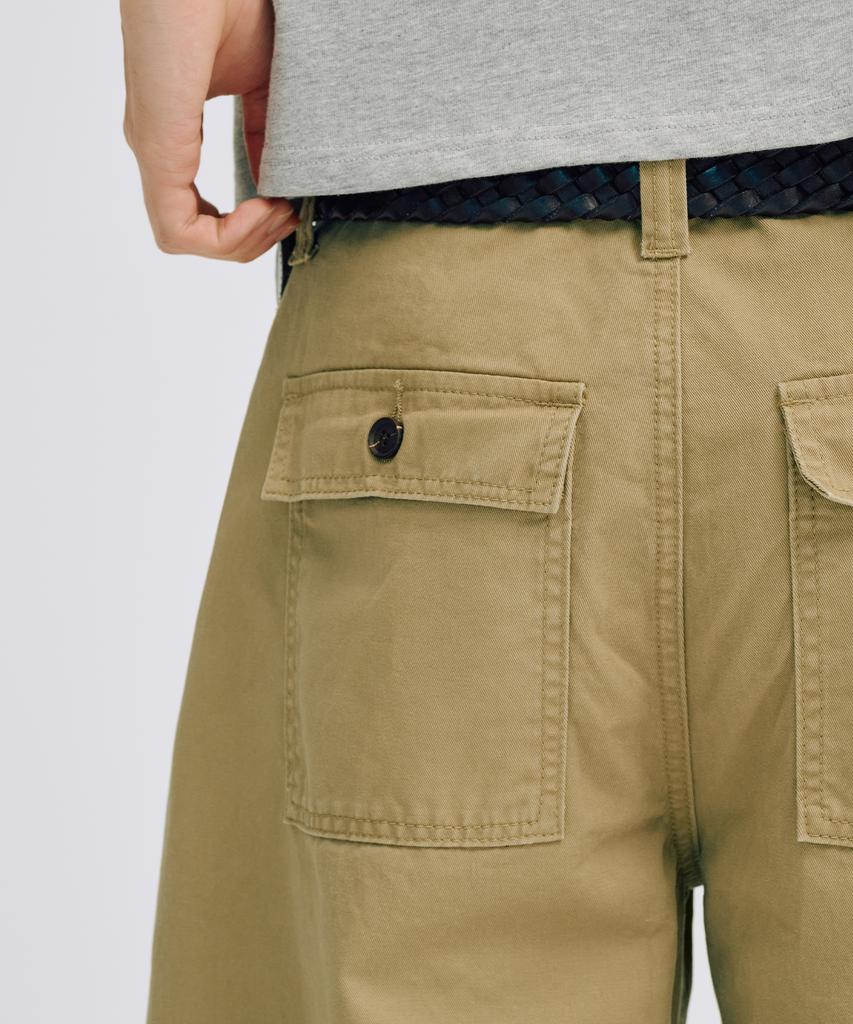 TAKEASY Fatigue Barrel Cotton Pants (Beige)