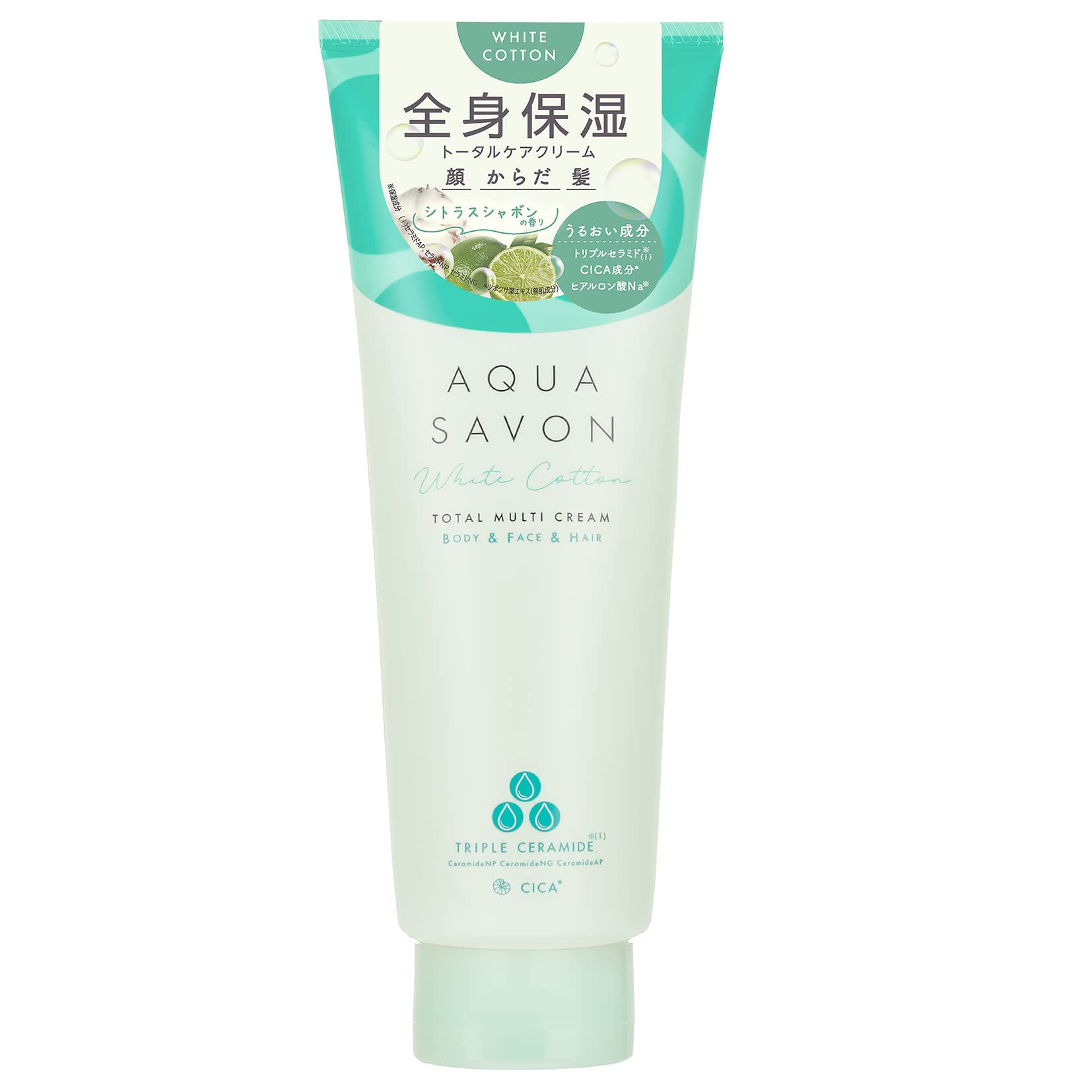 AQUA SAVON Total Multi Cream, White Cotton Scent (22a), 230g