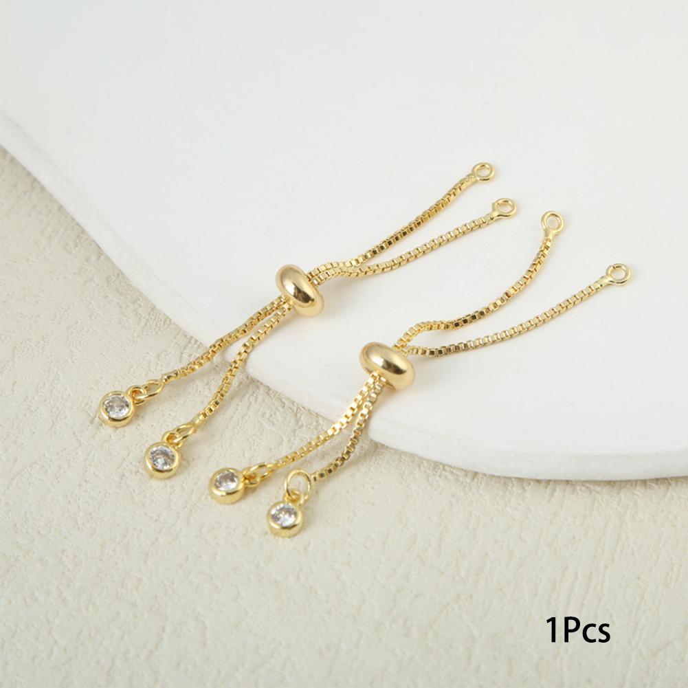 1Pc Bracelet Accessory Adjustable Slider Pull Chains With Zircon For DIY Bracelet Necklace Jewelry Accessories