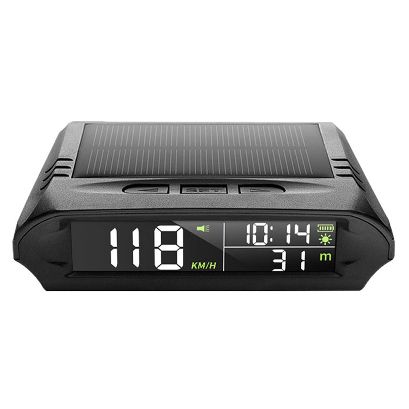 

Car Wireless Headup Display Solar GPS Digital Speedometer with LCD Screen Overspeed Alarm KMH/MPH Time/Altitude/Temperature чёрный