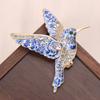 Classic Chinese Ceramic Lapel Pin Jingdezhen Style Jewelry  Clothing Decoration