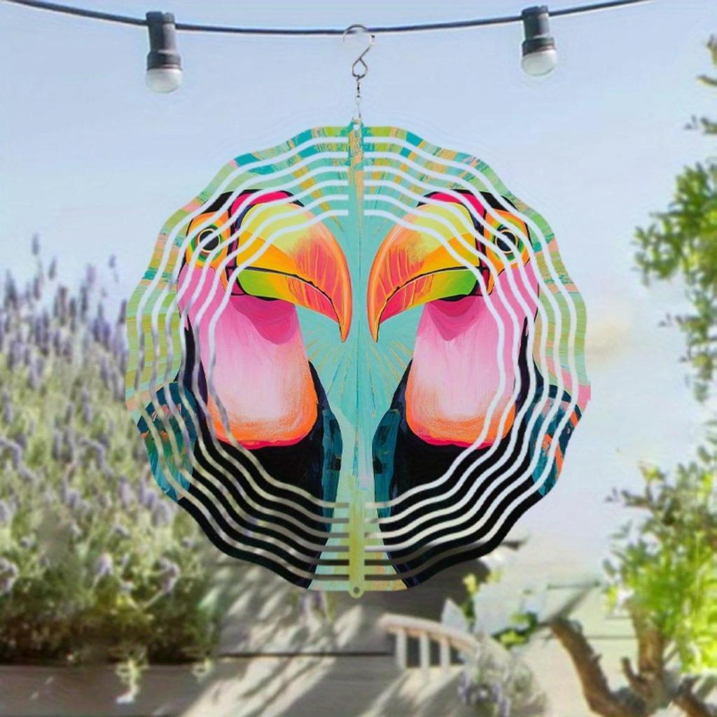 Hanging Wind Chime 25.4cm for Outdoor Garden Decor Spring Summer Dynamic Art Design 360 Rotating Hook No Electricity