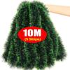 60/2M Christmas Tinsel Ribbons Garland Green Cane Wreath Xmas Tree Hanging Pendent Ornaments Wedding Party Home Decor Supplies