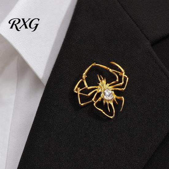 Spider Lapel Pin Rhinestone Brooch for Men Women, Shape Alloy Oxidation Resistant Pin, Sweater Cardigan Coat Clothing Accessories, Halloween