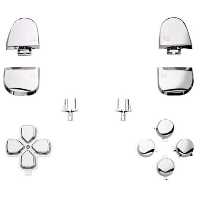 eXtremeRate Compatible with PS5 Controller Replacement R1L1R2L2 Trigger Share Option Face Full Set Button Compatible with Chrome PS5 Controller