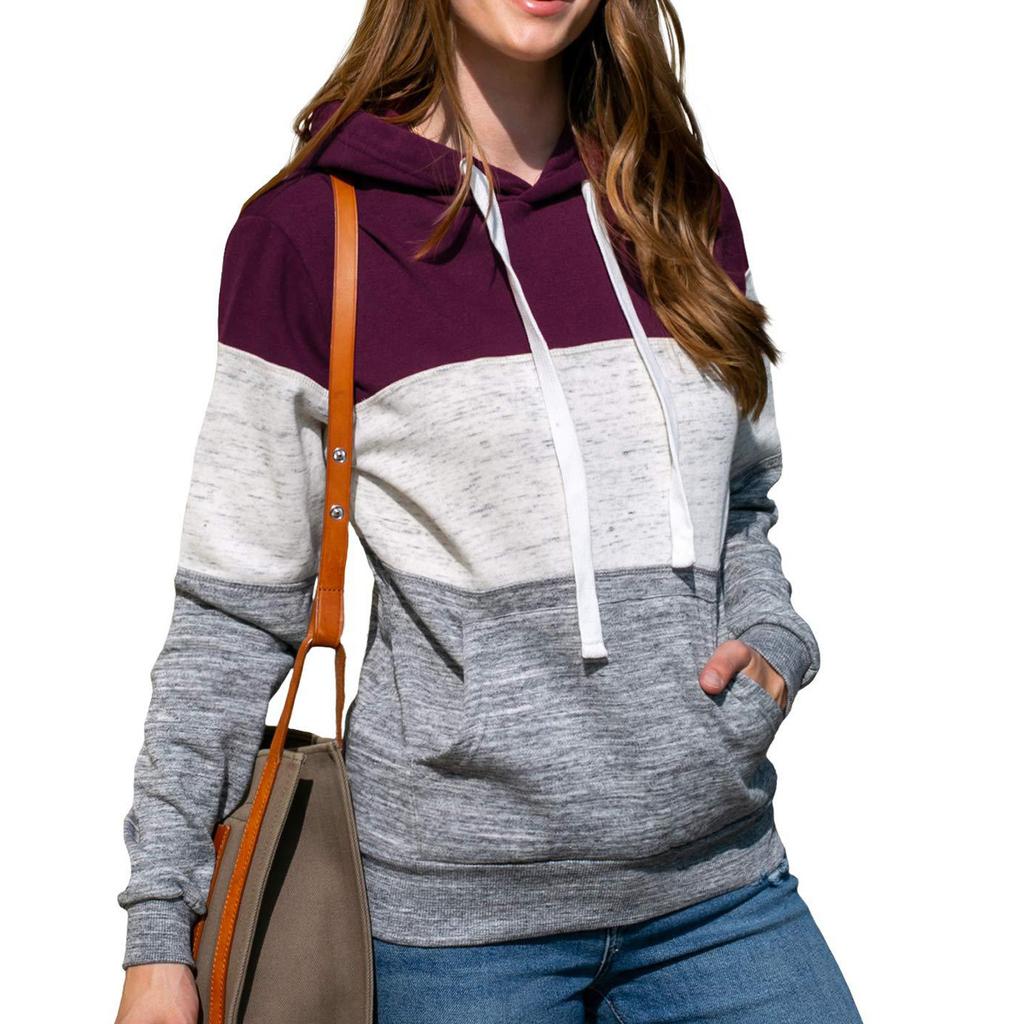 Women's Plus Size Pullover Hoodie Long Sleeve Casual Sweatshirt with Drawstring Hood and Kangaroo Pocket Lightweight