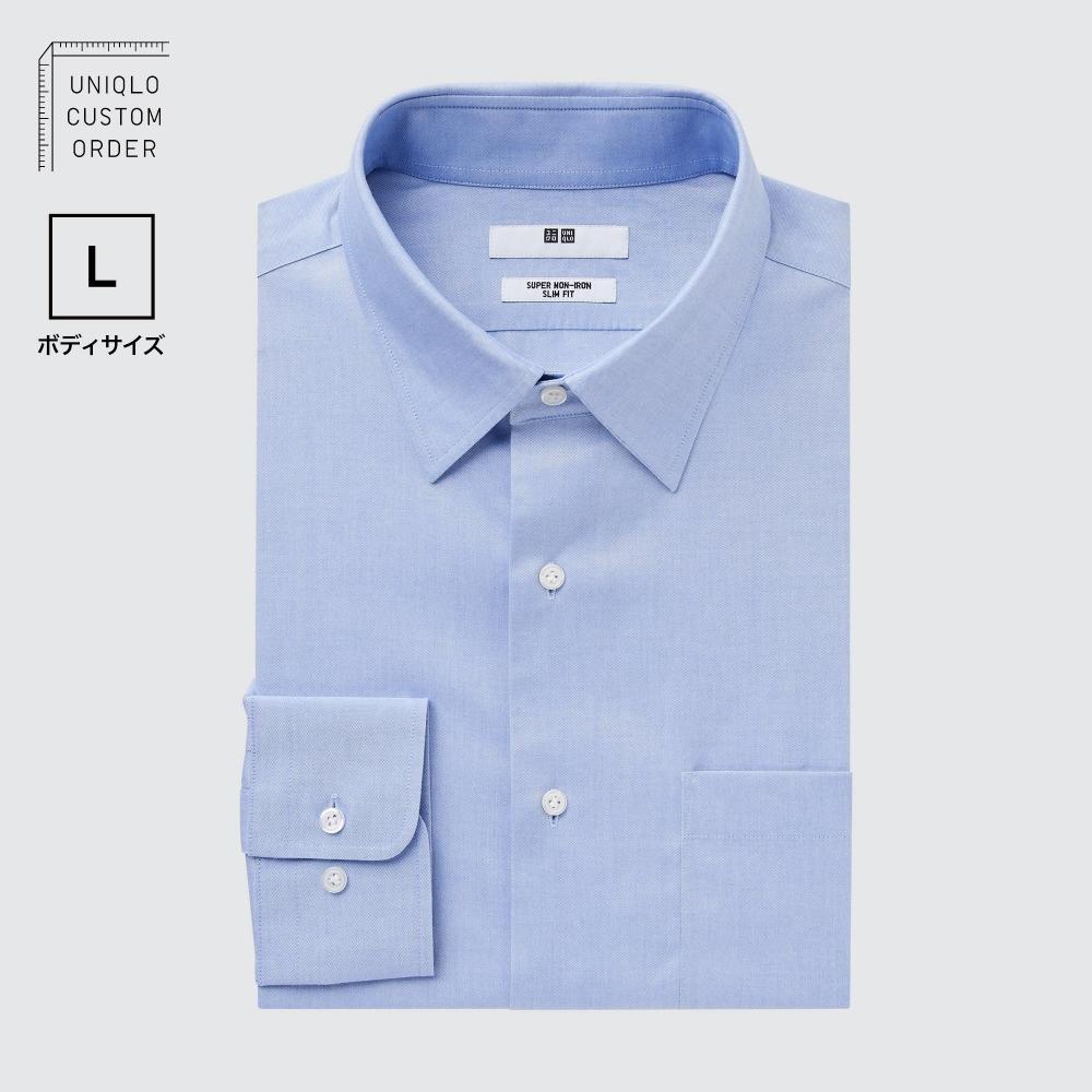 

UNIQLO JAPAN Рубашка приталенного кроя с супер-негладким покрытием, обычный цвет, размер L, с длинными рукавами