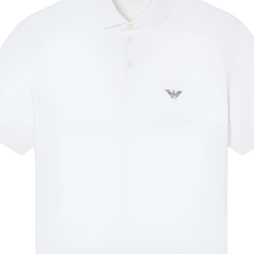 Emporio Armani Eagle Pattern Embroidered Button Pullover Side Split Short Sleeve Polo Shirt Men Polo Shirts EM005358-AF10497-U0003