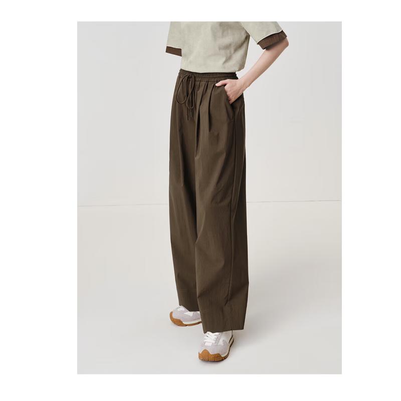 Anaco Damen Drapierte Hose mit elastischem Bund und geradem Bein