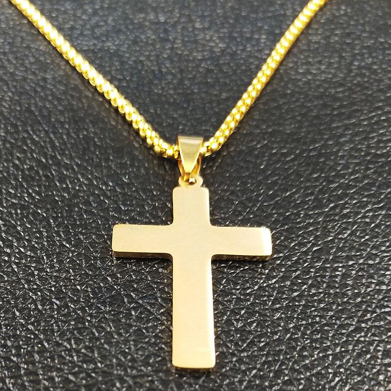 Nuova Collana con Pendente a Croce in Acciaio Inossidabile da Uomo Collana Benedizione Cristo Gesù