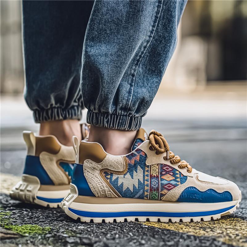 Men Red Comfortable Sneakers Autumn Winter Luxury Platform Casual Low Top Vintage Designer Shoes