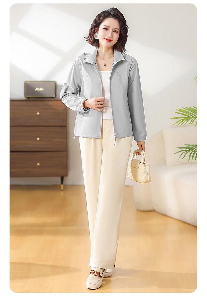 2026 Spring Fashion Sun Protection Jacket for Middle-Aged & Elderly Women - Lightweight, Stylish Summer Wear