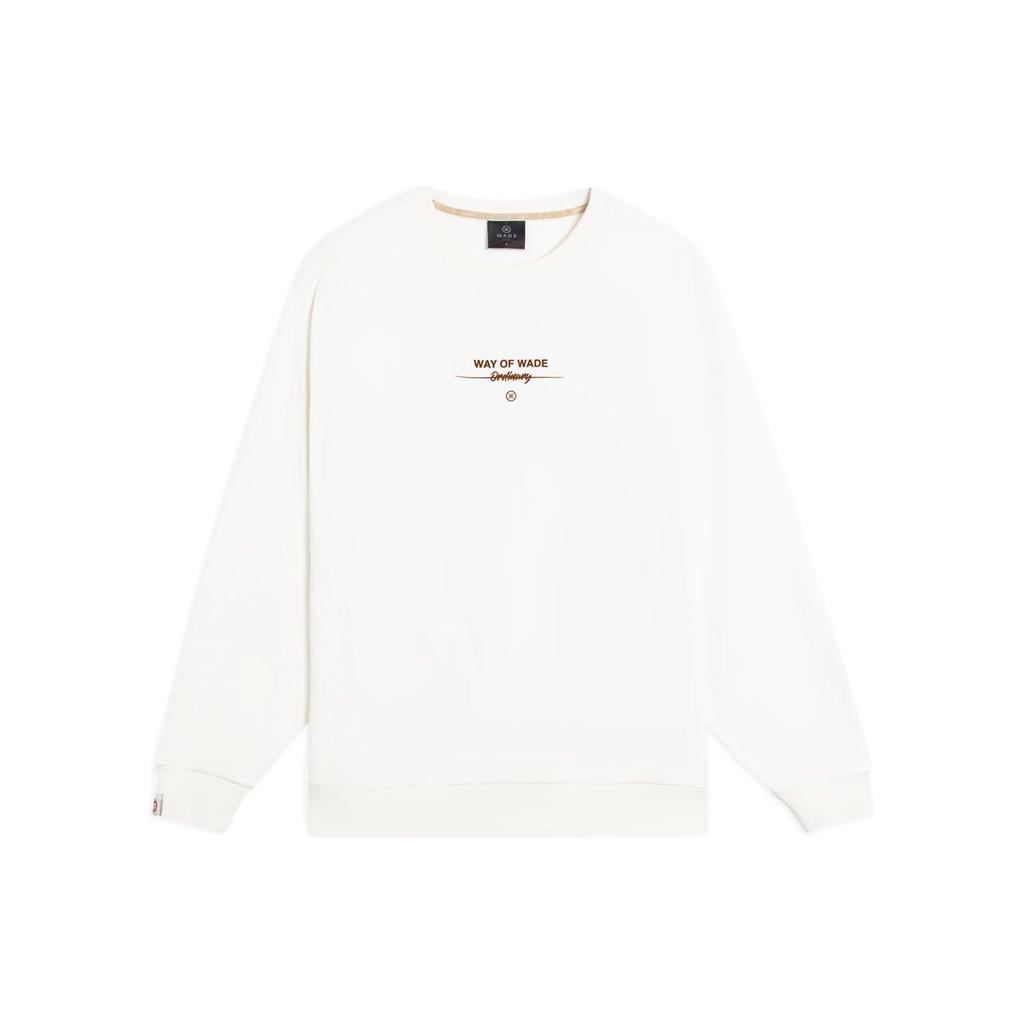 Li-Ning Wade Series Logo Print Long Sleeve Pullover Sweatshirt Men Tops White AWDSC41-8