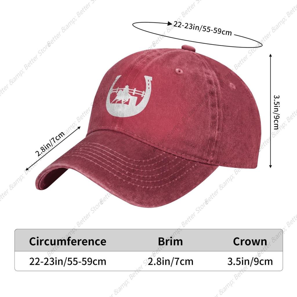 A-Hufeisenhut Gewaschener Denim Baseballkappe Verstellbar Rot Papa Trucker Hüte Sport für Männer Frauen