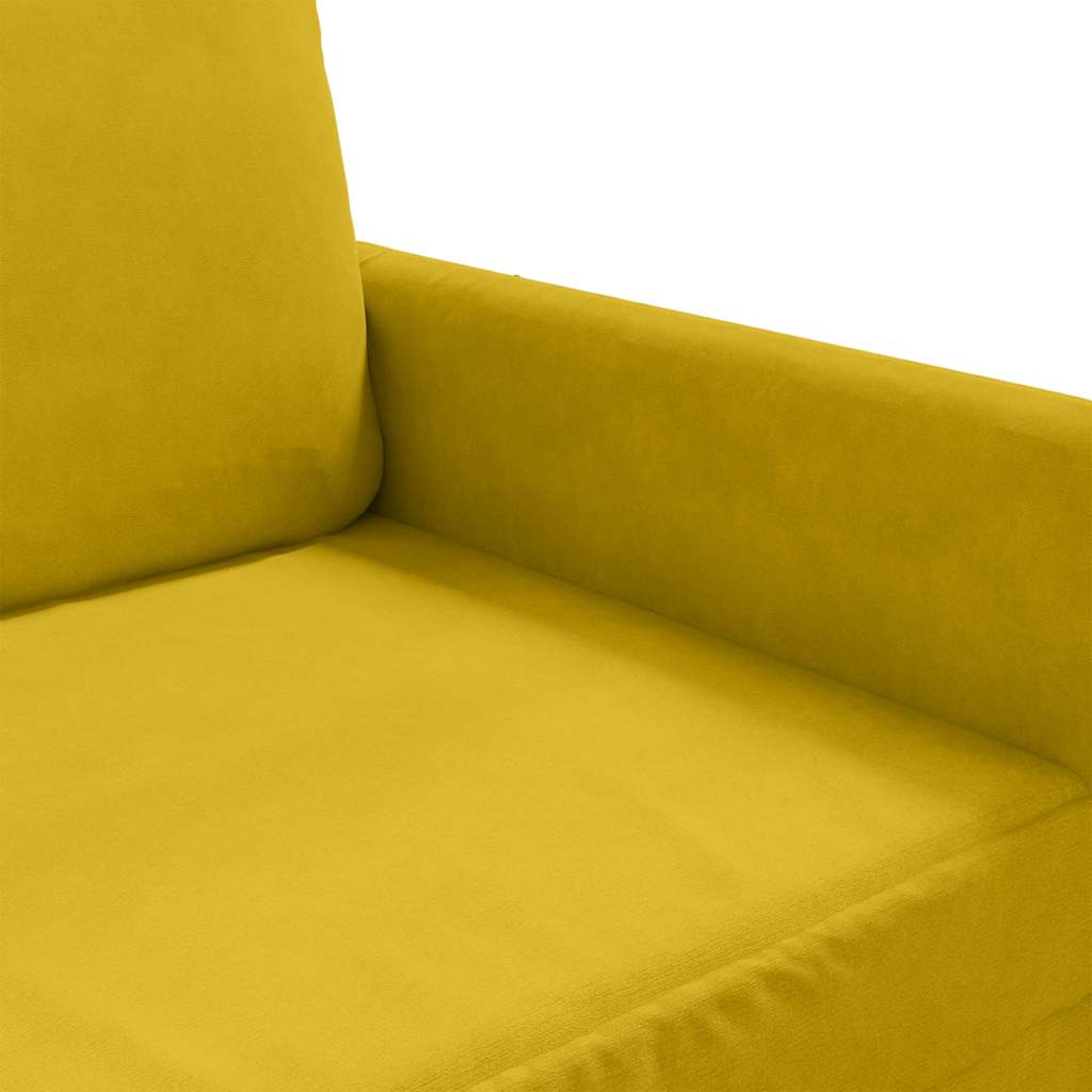 Vidaxl Sofa 3-Osobowa, Żółty, 180 Cm, Tapicerowana Aksamitem