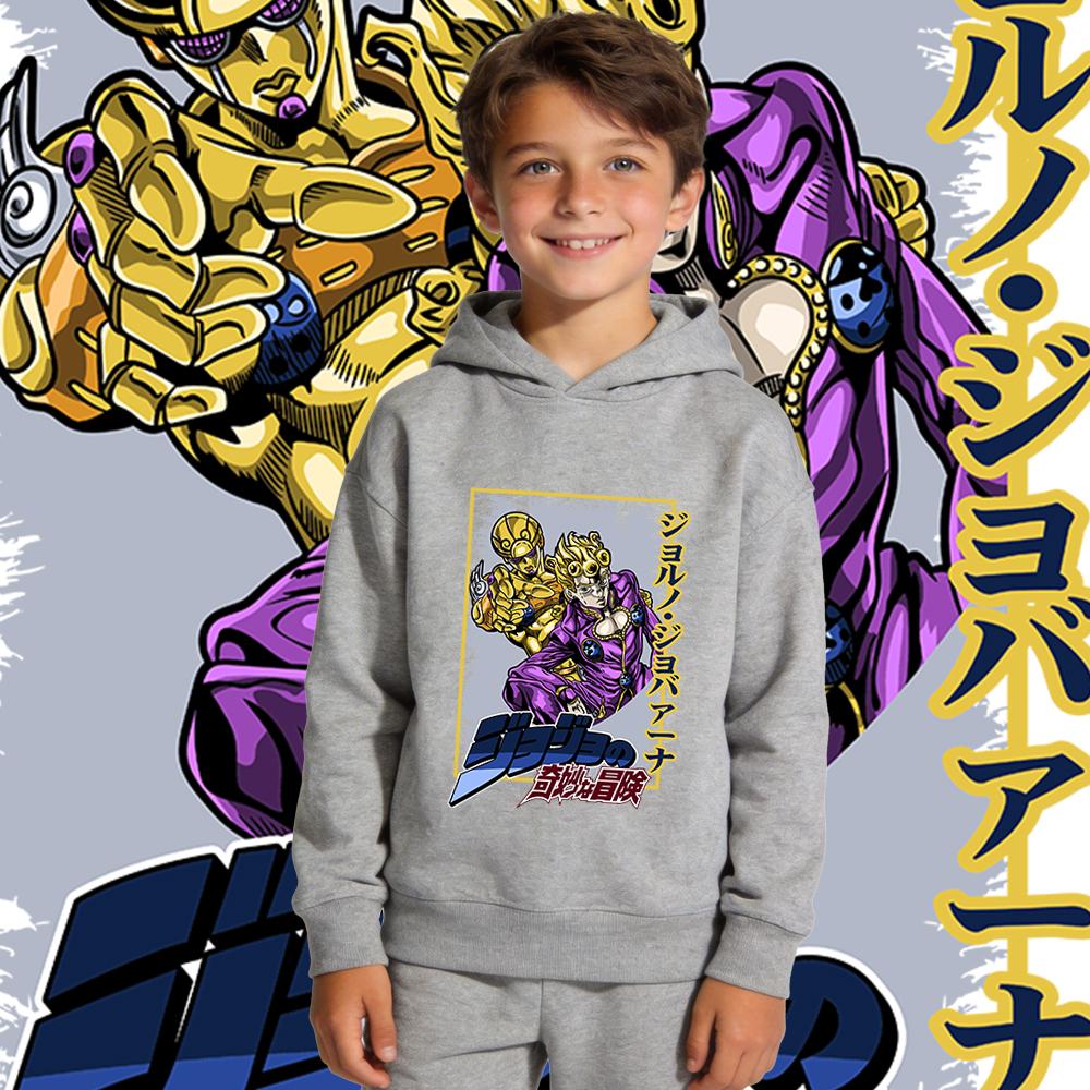 Boys Girls Warm Pullover Sweatshirt for Autumn Winter Daily Wear Anime Print Fleece Hoodie for Kids