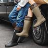 Erwachsenenpaar Herren- und Damen-Langfaltregenstiefel, Wasserdichte und Rutschfeste Regenschuhe
