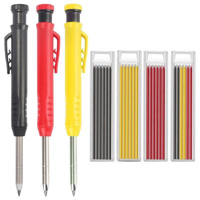 Pevná súprava tesárskych ceruziek Drevoobrábacie nástroje Mechanická ceruzka 3 farby Náplň Stavebné pracovné nástroje Stolárske značenie Scriber ZPG