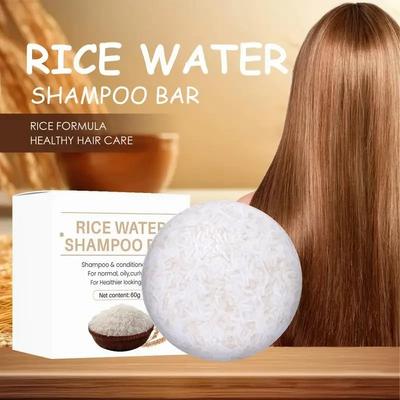 Organic Rice Shampoo Soap Bar Oil Control Conditioning Soap Rice Water Protein Nourishing Anti-loss Hair Soap Bar