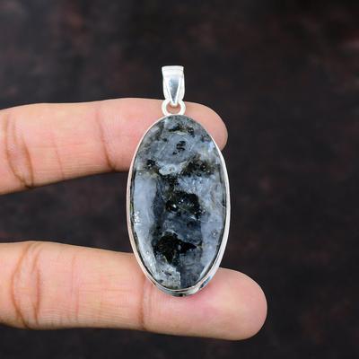Pendentif Larvikite Beaux bijoux 925 Pendentif en argent sterling Bijoux en pierres précieuses authentiques Pendentif fait à la main Cadeau pour ami Bijoux en pierre de naissance